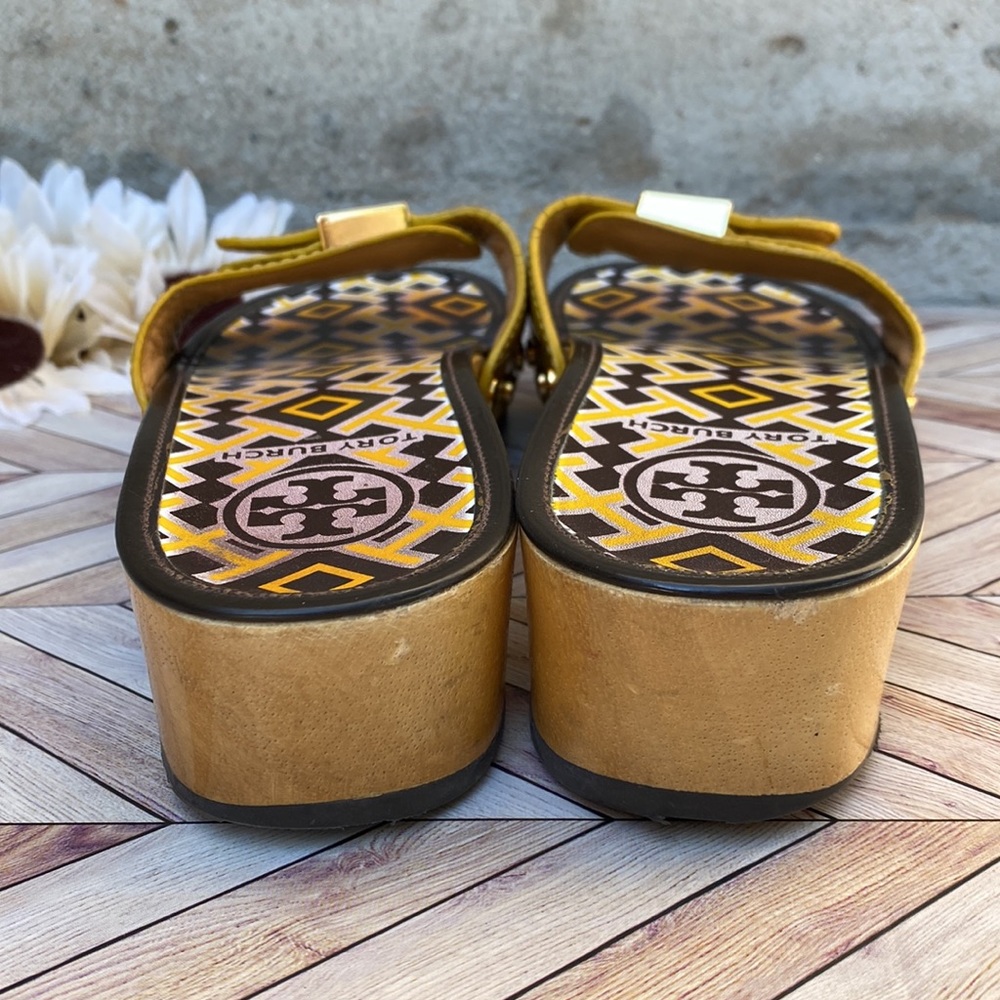 Tory Burch Yellow Summer Slides Sandals size 5.5/6 - Picture 4 of 10